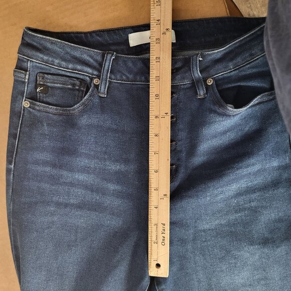 Kancan Womens SZ 11/29 Rainn Ultra High Rise Flare Jeans KC7138D Dark Button Fly - Picture 8 of 11